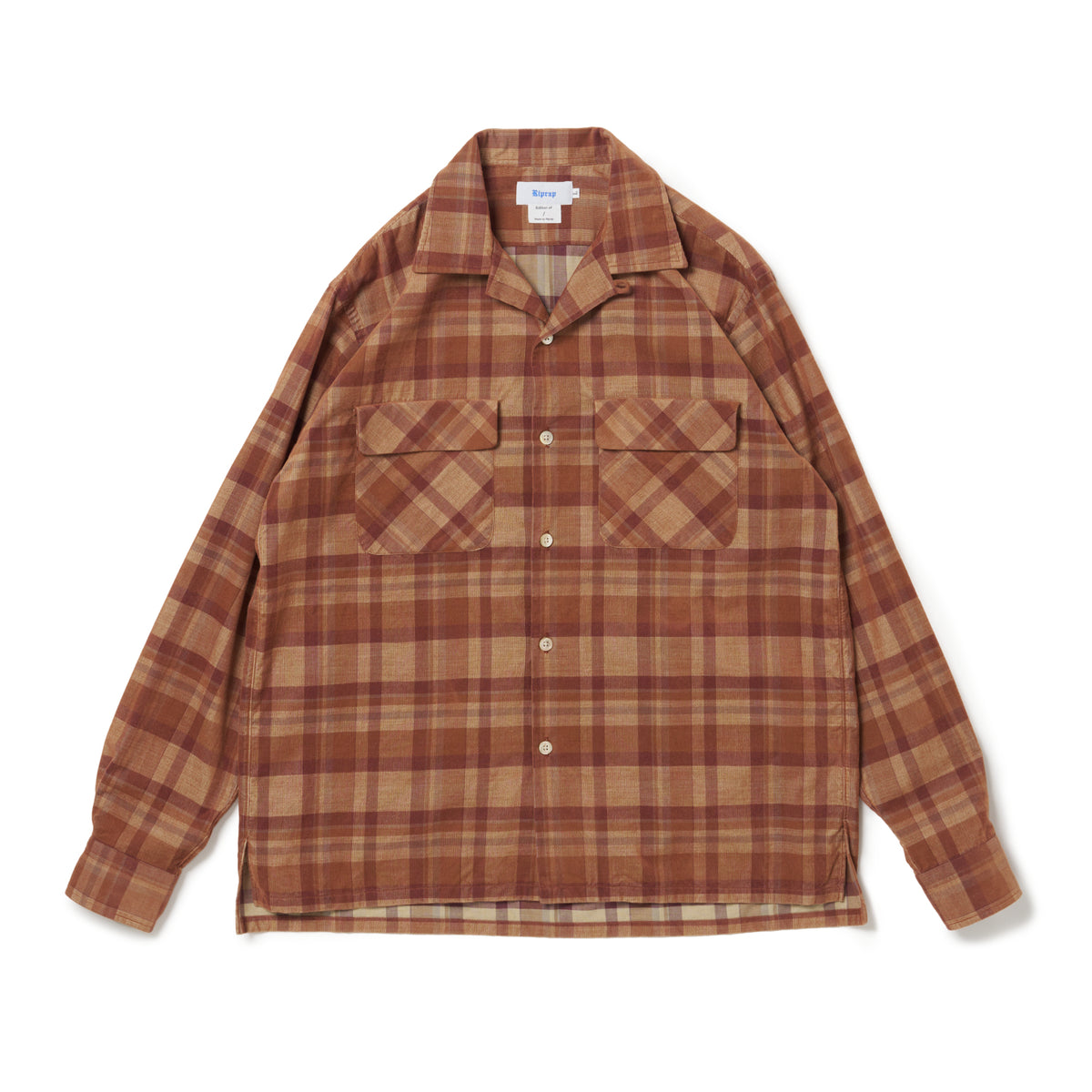 OPEN COLLAR SH L/S (21W PLAID CORDS) Riprap リップラップ – SCREEN