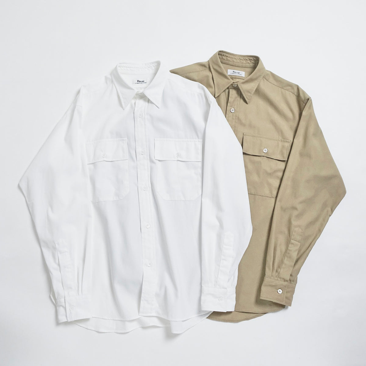 OFFICER SHIRT L/S (STRONG TWIST GABERDINE) Riprap リップラップ