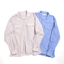 画像をギャラリービューアに読み込む, SEMI OPEN COLLAR SH L/S (POPLIN STRIPE)