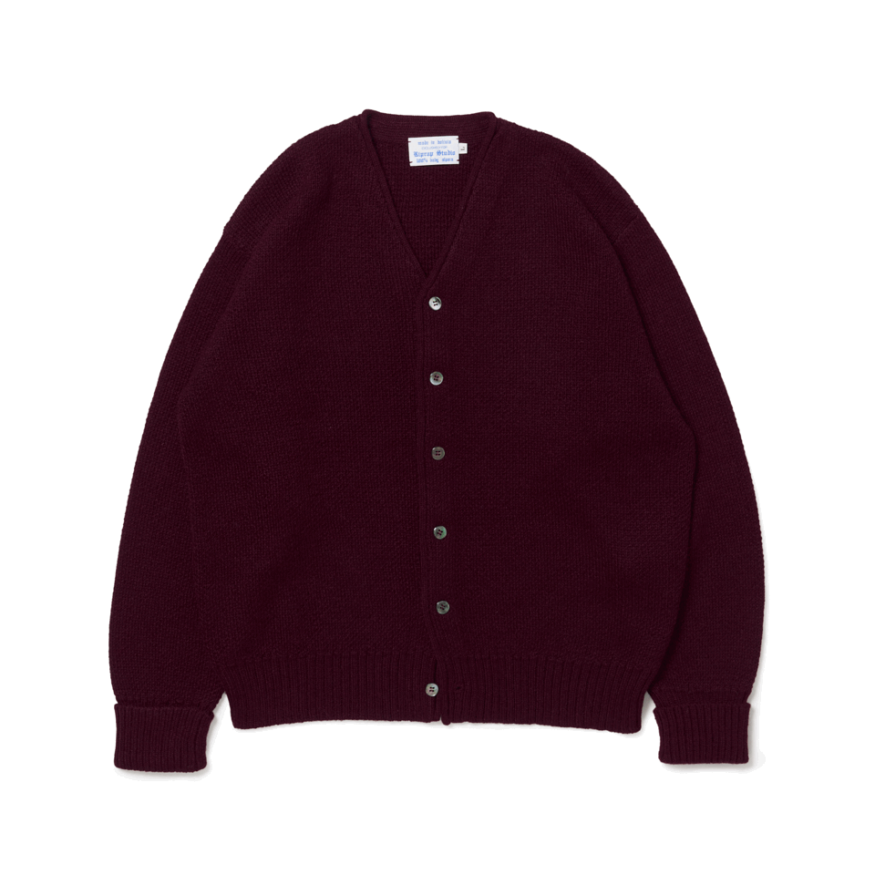 【中古】リップラップ Riprap HW JACQUARD CARDIGAN BABY ALPACA ヘビーウェイトジャガード カーディガン ブラック 黒 L メンズ HW JACQUARD CARDIGAN(100% BABY ALPACA) Riprap リップラップ