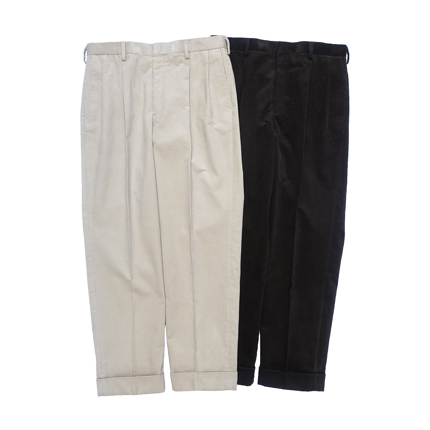 TWO TUCK SLACKS (16W HIGH-COUNT CORDUROY)