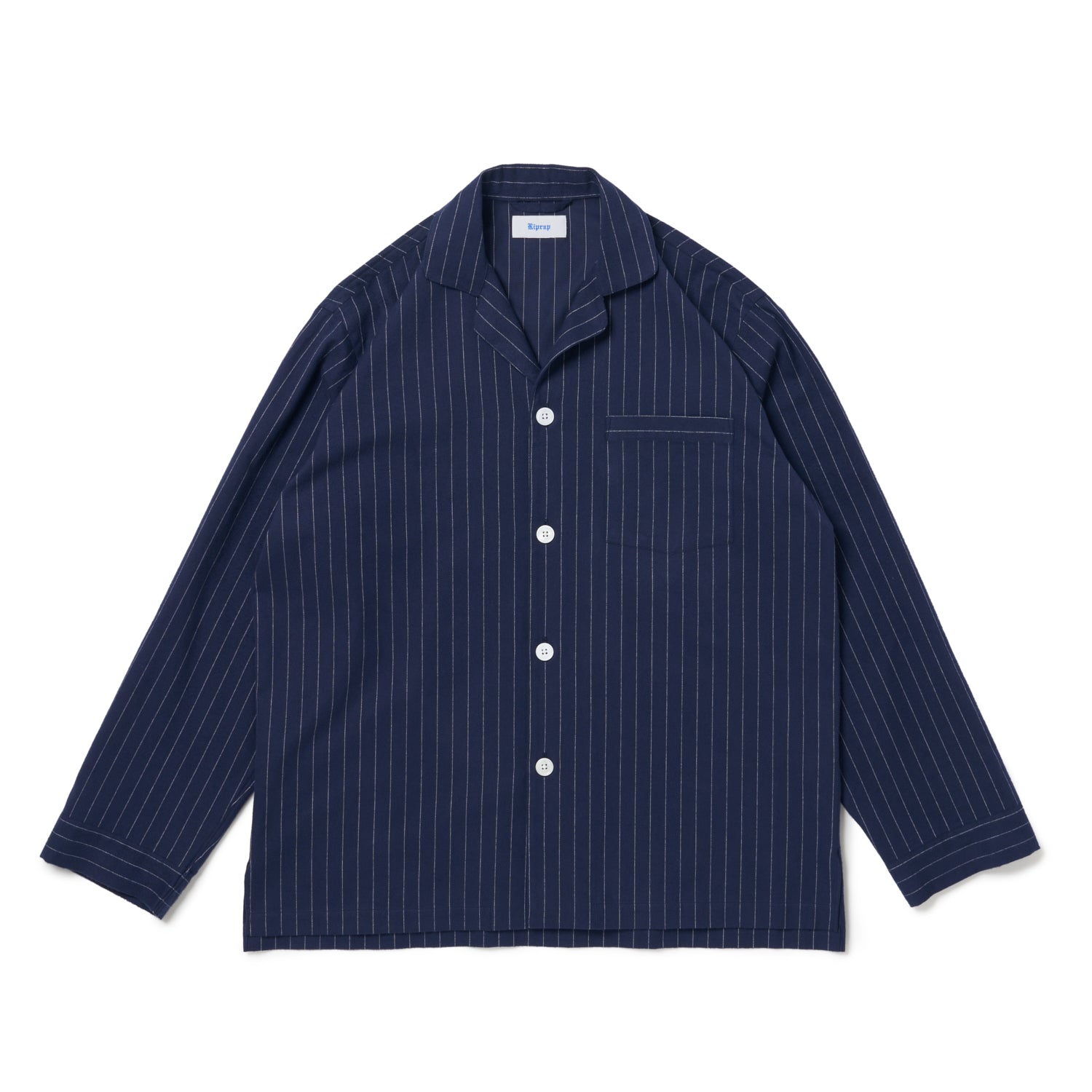 PAJAMA SHIRT (CHALK STRIPE FLANNEL) Riprap リップラップ – SCREEN STORE