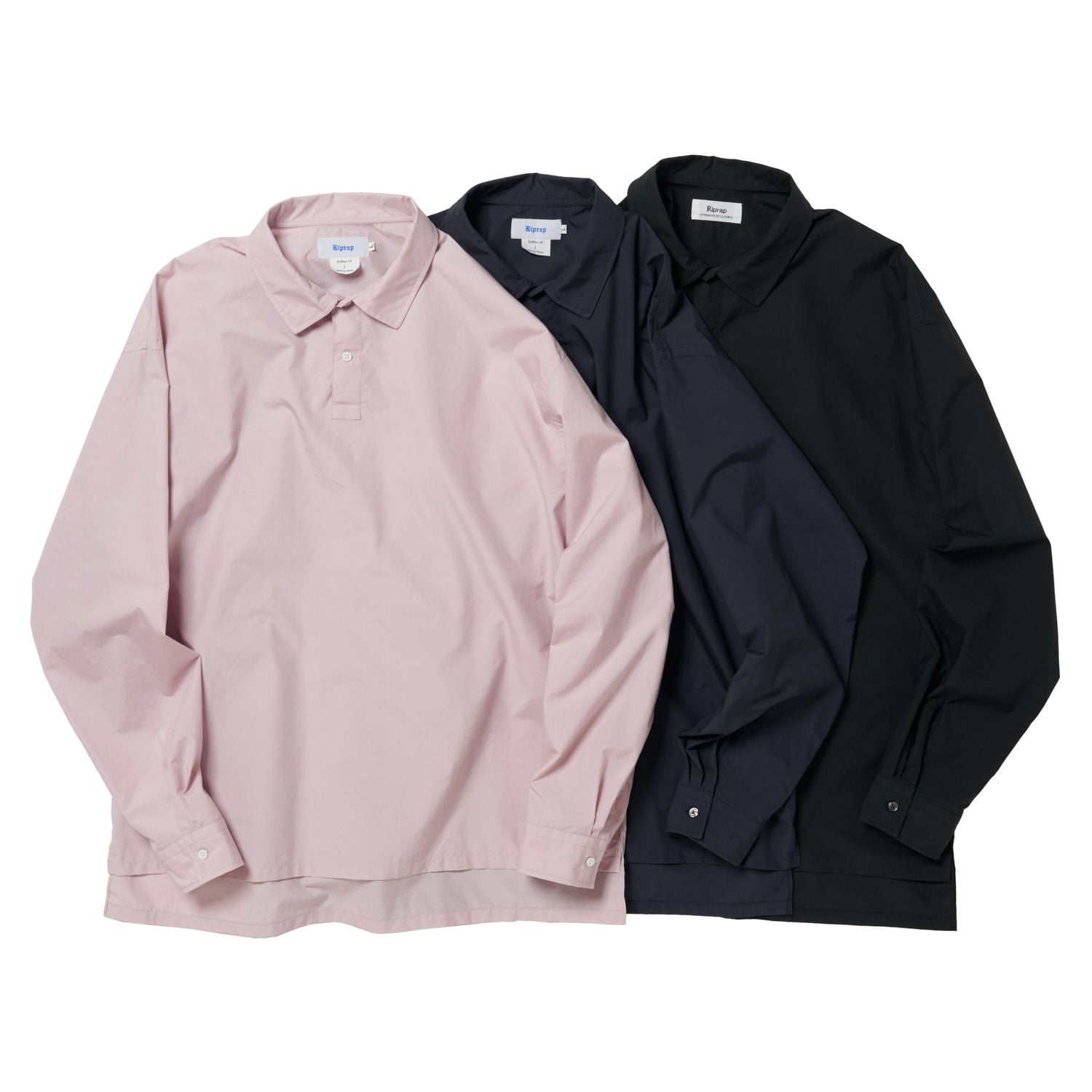 POLO SHAPED SH L/S (HIGH COUNT POPLIN) Riprap リップラップ