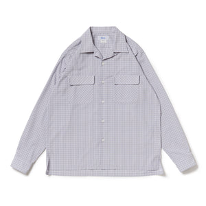 OPEN COLLAR SH L/S (PE/RA SHADOW CHECK) Riprap リップラップ