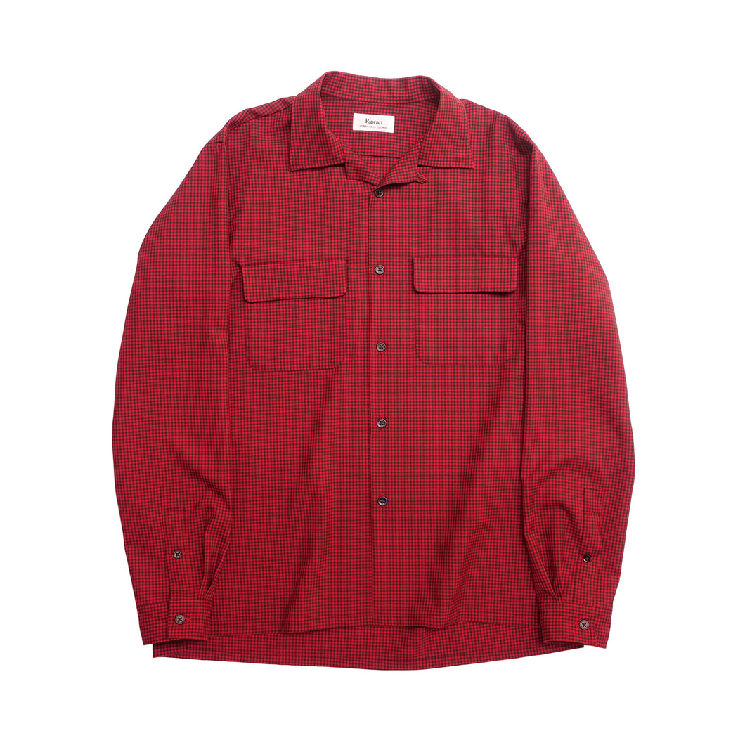 SEMI-OPEN COLLAR SH L/S (SUPER120S WOOL)